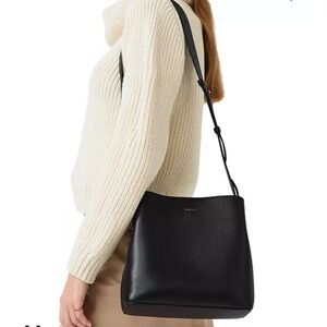 RADLEY LONDON Black Pebbled Leather Crossbody Bag